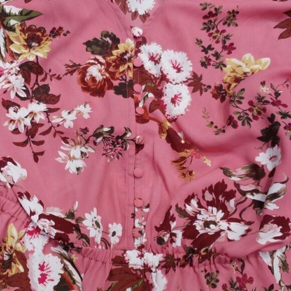 A.N.A Floral Peplum Blouse | Pink Long Sleeve | Size Small - Picture 6 of 15